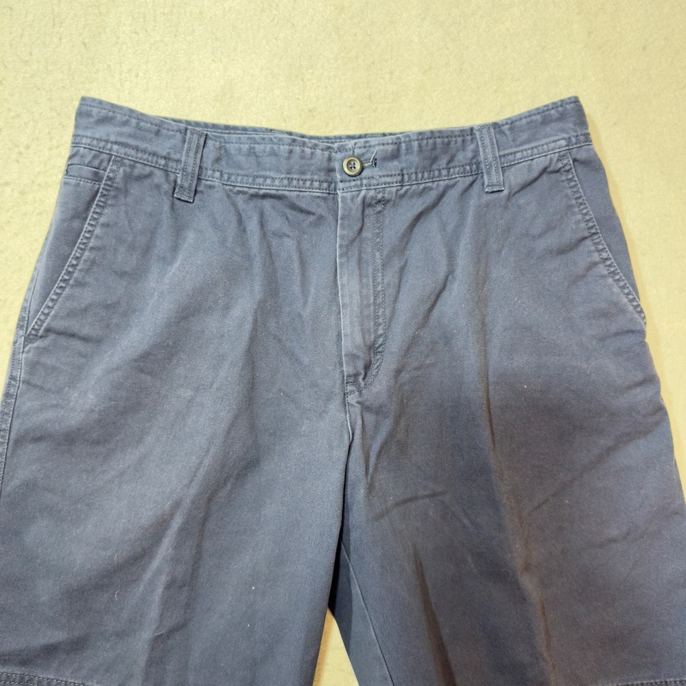 IZOD Chino Short Mens 34 Navy Blue Excellent Cotton Flat Front Casual 9.5 Inseam